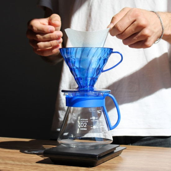 Hario V60 Coffee Dripper 02 Ocean Blue pour-over coffee brewer